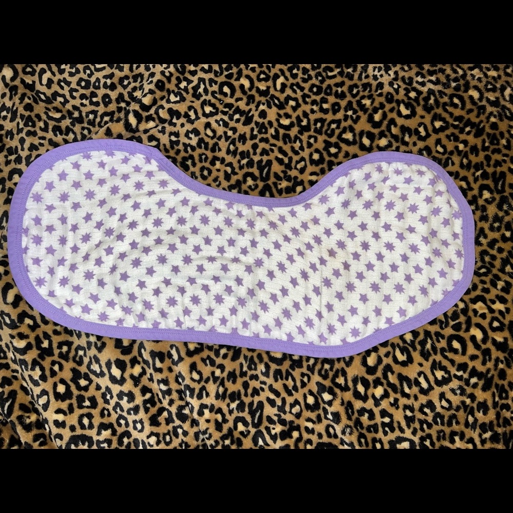 Purple star baby girl snap burpy bib